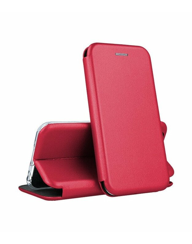Raudonas (Vyno) atverčiamas dėklas Huawei P30 Lite telefonui "Book Elegance"