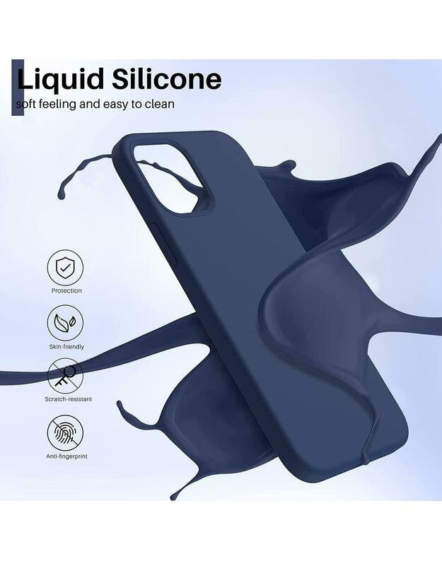 Dėklas Liquid Silicone 1.5mm Xiaomi Poco X5 Pro 5G tamsiai mėlynas