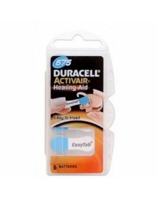 ELEMENTAI DURACELL KLAUSOS APARATAMS 6CT 675 6PK