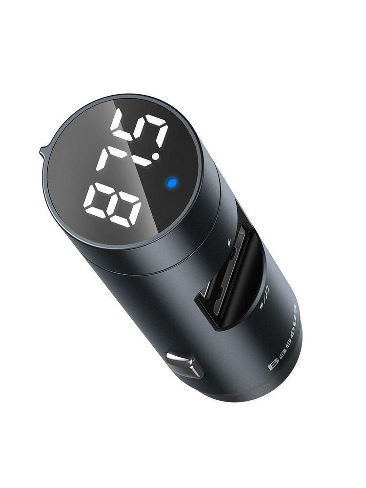 BASEUS ENERGY COLUMN BLUETOOTH FM MODULIATORIUS, KROVIKLIS 2X USB QC3.0 3,1A