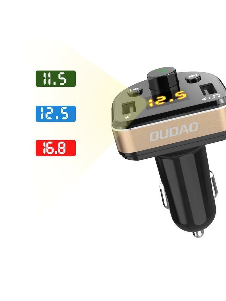 DUDAO BLUETOOTH AUTOMOBILINIS FM MODULIATORIUS, KROVIKLIS 2X USB 3.4A