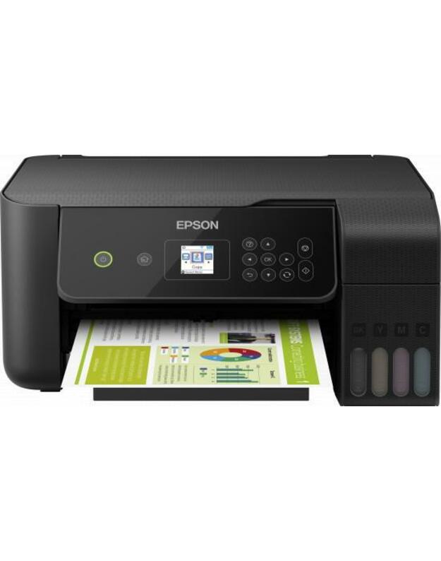 Epson 3 in 1 spausdintuvas EcoTank L3160 Spalvotas, Inkjet, All-in-one, A4, Wi-Fi, Juodas  