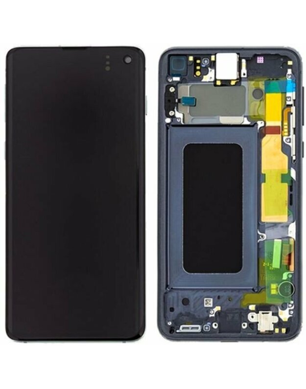 Ekranas Samsung G970F S10e su lietimui jautriu stikliuku juodas originalus (service pack)