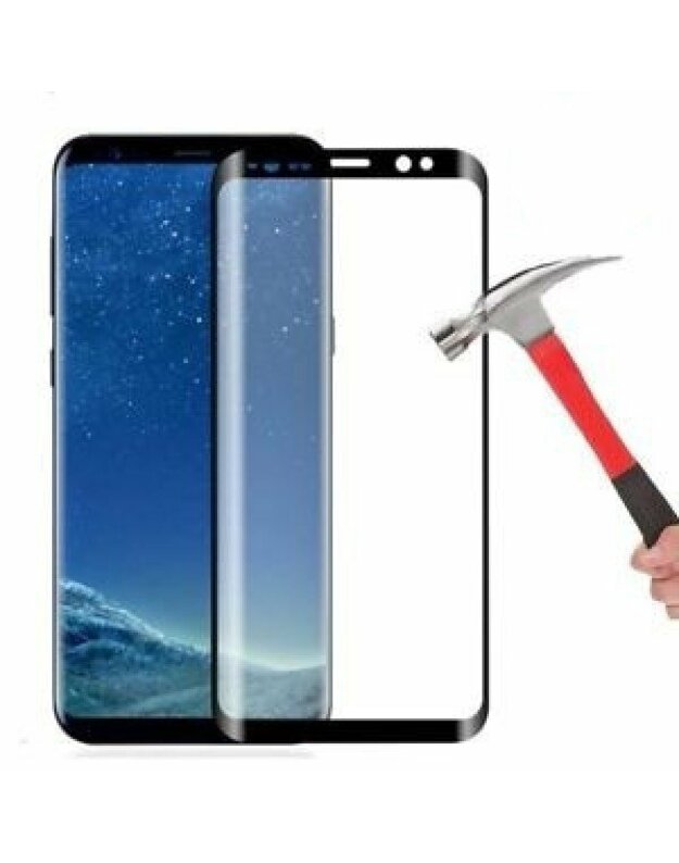 LCD apsauginis stikliukas "5D Full Glue" Samsung N960F Note 9 lenktas juodas 0.18mm be įpakavimo