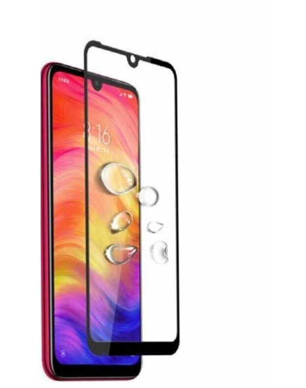 LCD apsauginis stikliukas "5D Full Glue" Xiaomi Redmi Note 6 / Mi 8 Lite / Mi 8 Youth (Mi 8X) lenktas juodas be įpakavimo