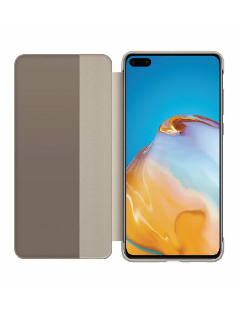 Originalus rudas atverčiamas dėklas Huawei P40 telefonui "S-View Case"