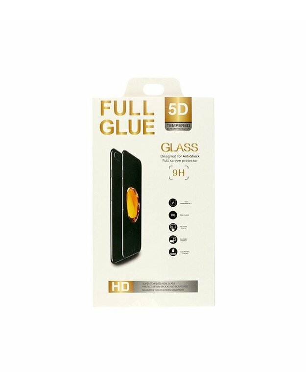 5D Lenktas juodas apsauginis grūdintas stiklas Apple iPhone XS Max/11 Pro Max telefonui "Full Glue"