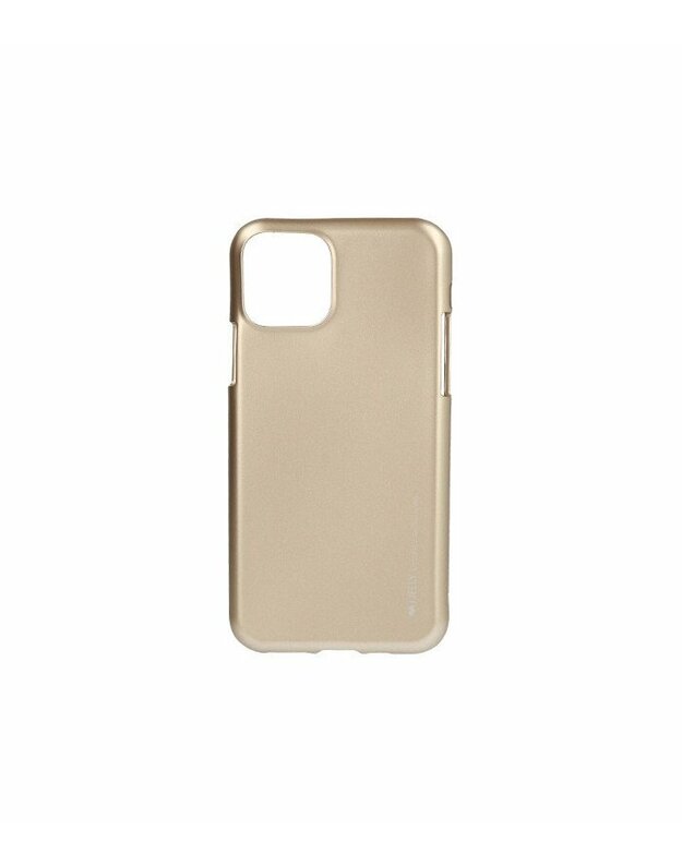 Auksinės spalvos silikoninis dėklas Apple iPhone 11 telefonui "Mercury iJelly Case Metal"