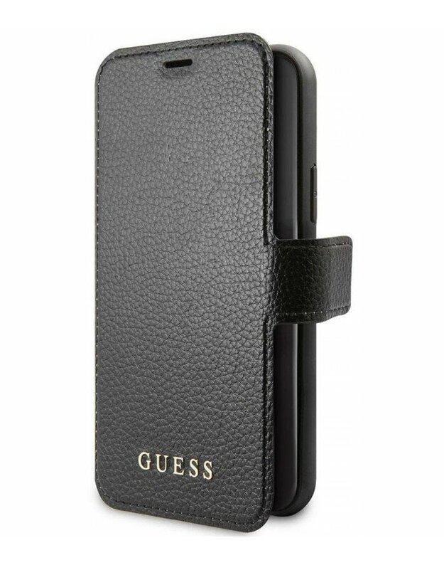 Juodas atverčiamas dėklas Apple iPhone 11 telefonui "GUFLBKSN61IGLBK Guess Iridescent Book Case"