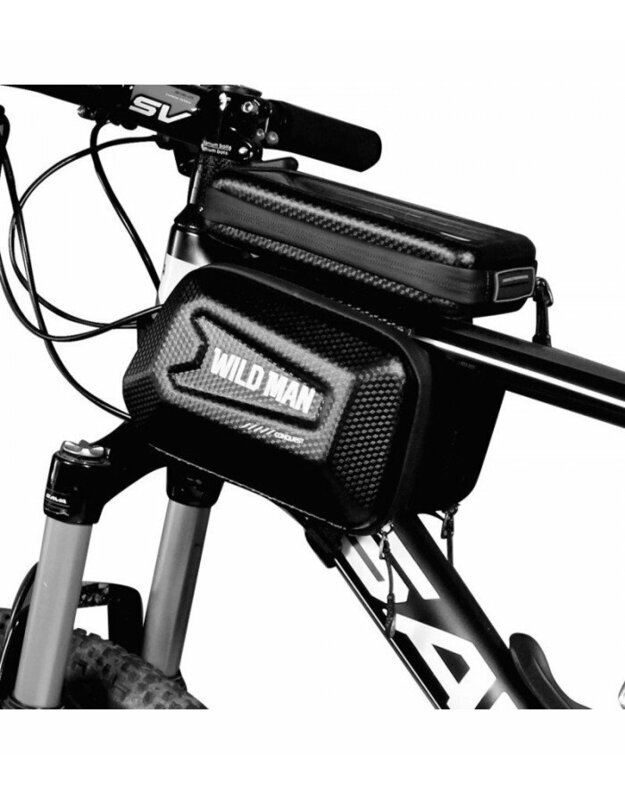 Juodas universalus telefonų dėklas dviračiams ”XL” "Wildman Hardpounch"