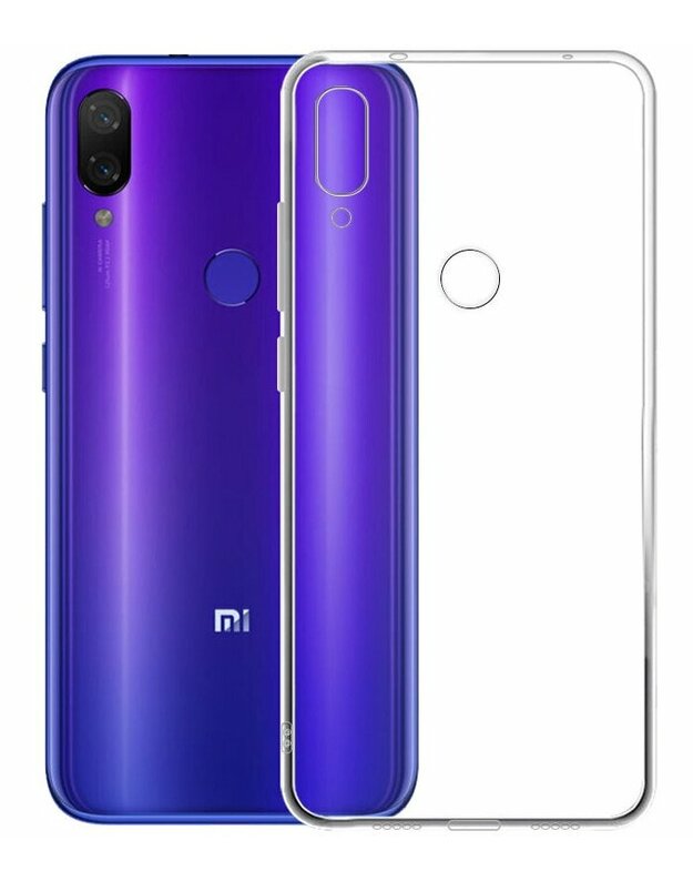 Skaidrus plonas 0,3mm silikoninis dėklas Xiaomi Redmi 7 telefonui