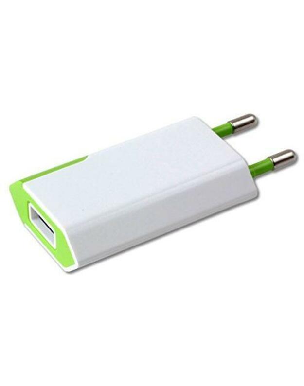 TECHLY 100044 Techly Slim USB charger 230V -> 5V/1A baltas/žalias