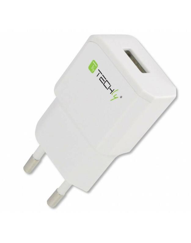 TECHLY 022373 Techly Slim USB charger 5V 2.1A baltas