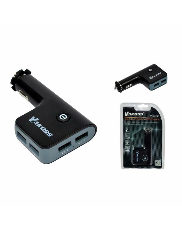 Automobilinis įkroviklis Vakoss  4xUSB, 6,8A, DC 12-24V TP-3284UK 