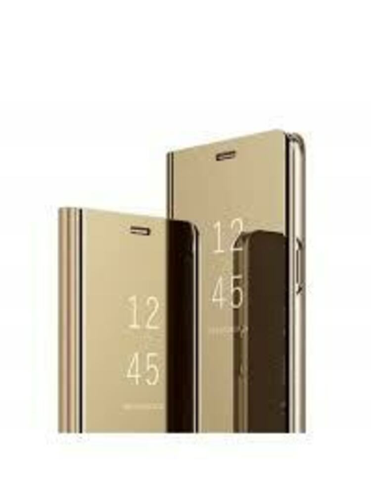 Aiškus vaizdas Samsung G980 Galaxy S20 (6.2) auksinis šoninio veidrodžio dėklas