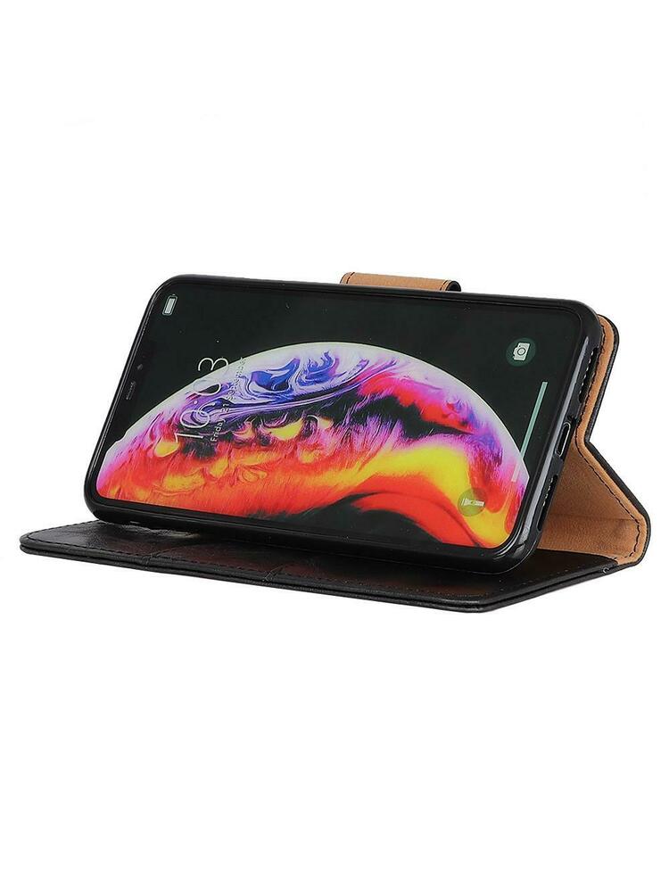 Crazy Horse Odinis piniginės dėklas, skirtas Samsung Galaxy A50 / A30s – juodas