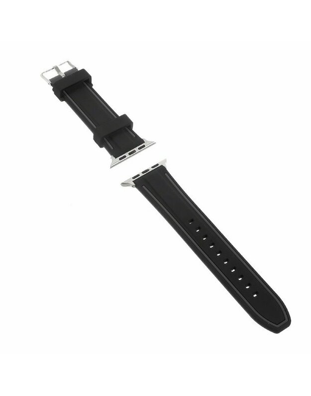Dviejų atspalvių silikoninis dėklas, skirtas Apple Watch 1/2/3/4/5/6/7/SE (42/44MM) – pilka / juoda