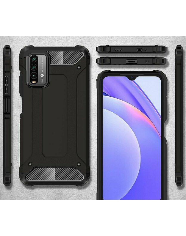 TECH ARMOR dėklas skirtas Xiaomi Redmi 9T / Poco M3, juodas