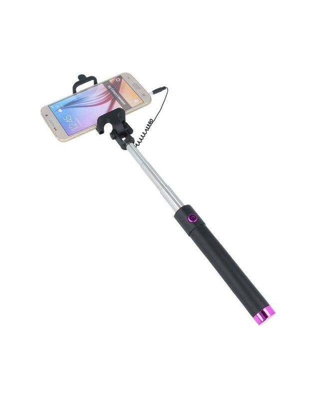 Forever JMP-100 Mini Selfie Stick with Remote Button and 3.5 mm Cable Rožinė