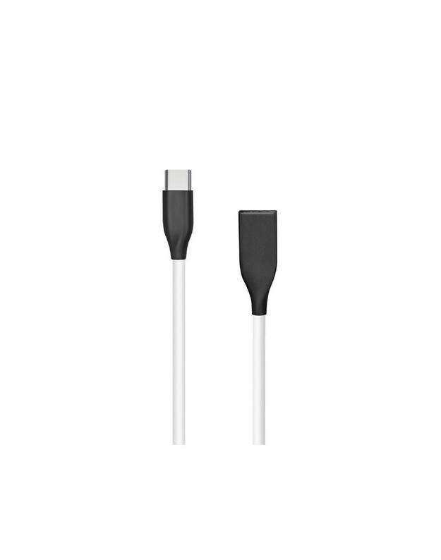 SILIKONINIS KABELIS USB-USB TYPE C (BALTAS, 2M)