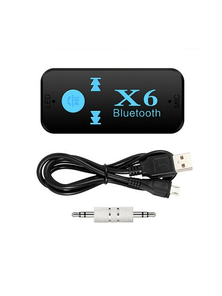 Riff BT-X6 Car FM Bluetooth siųstuvas su 3,5 mm garso lizdu + mikrofonu + Micro SD juoda