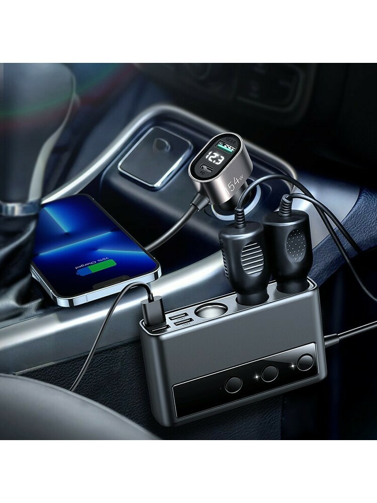 Automobilinis įkroviklis Joyroom JR-CL06, 9 in 1, 154W 3x12V, juodas