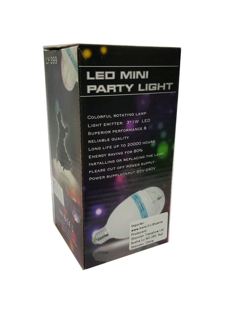LED 360 Besisukanti Lempa 6W RGB - Modelis G155 