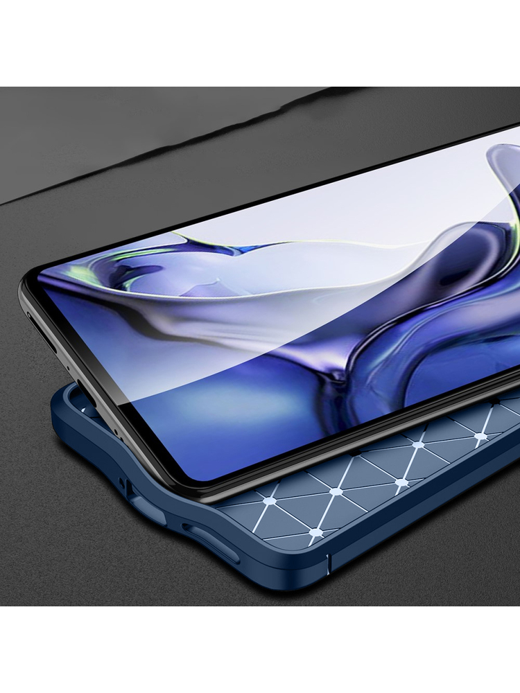 Futbolo grūdų TPU dėklas Xiaomi 11T / 11T Pro – mėlynas