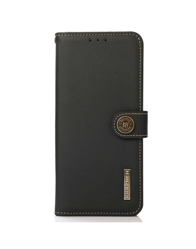 Piniginės dėklas iPhone 13 Pro Max, KHAZNEH RFID, Odinis, Juodas