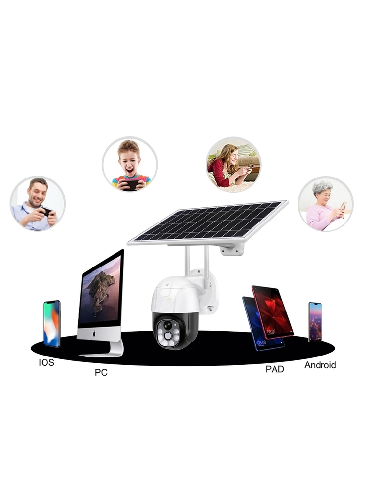 Lauko kamera 350°/90° WIFI su saulės energija įkraunama baterija