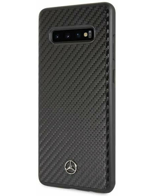 Dėklas „Mercedes“ – „Samsung S10+ G975 Hard Case Dynamic Line Carbon Fiber“ – juodas (MEHCS10PSRCFBK)