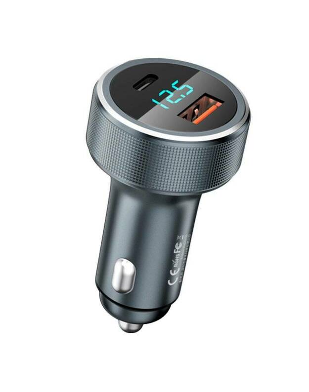 REMAX Salo greitas USB / USB automobilinis įkroviklis Type C 58.5W 4.5 A