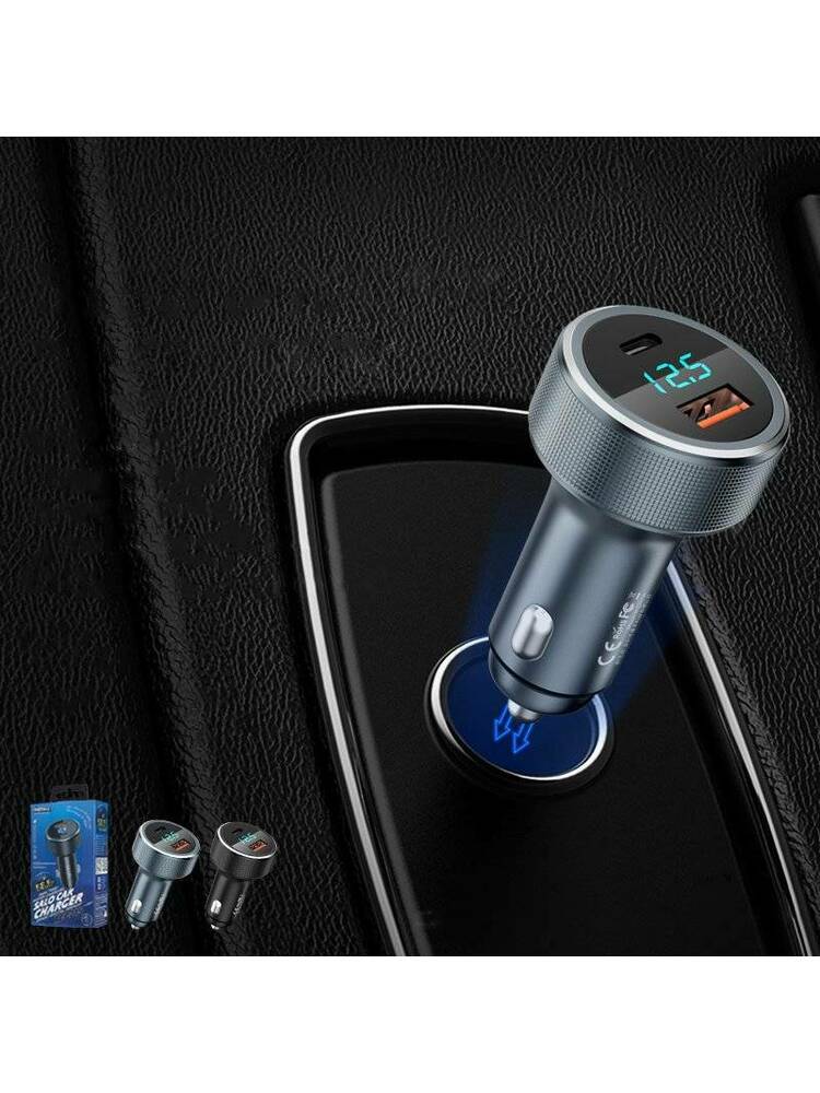 REMAX Salo greitas USB / USB automobilinis įkroviklis Type C 58.5W 4.5 A