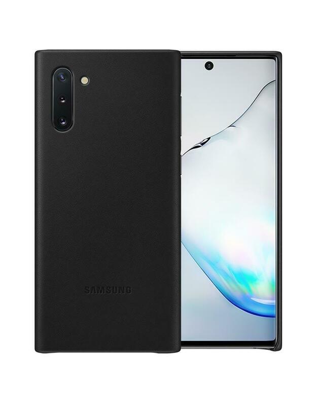 Dėkliukas Samsung Galaxy Note 10, Odinis, Juodas