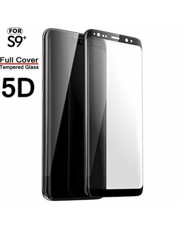 5D juodas apsauginis ekrano stikliukas Samsung Galaxy G965 S9 Plus