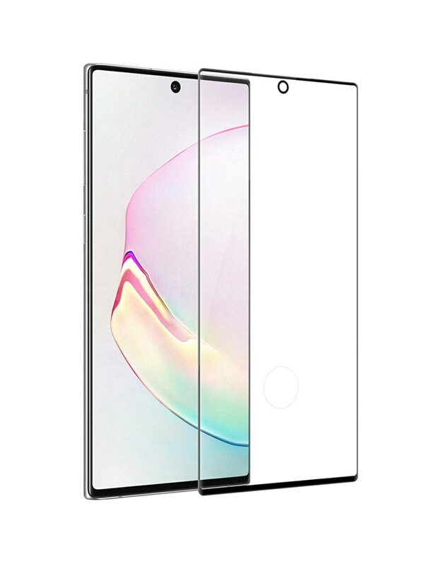 5D visiškai klijuotas grūdintas stiklas - „Samsung Galaxy Note 10“ (skylė) 