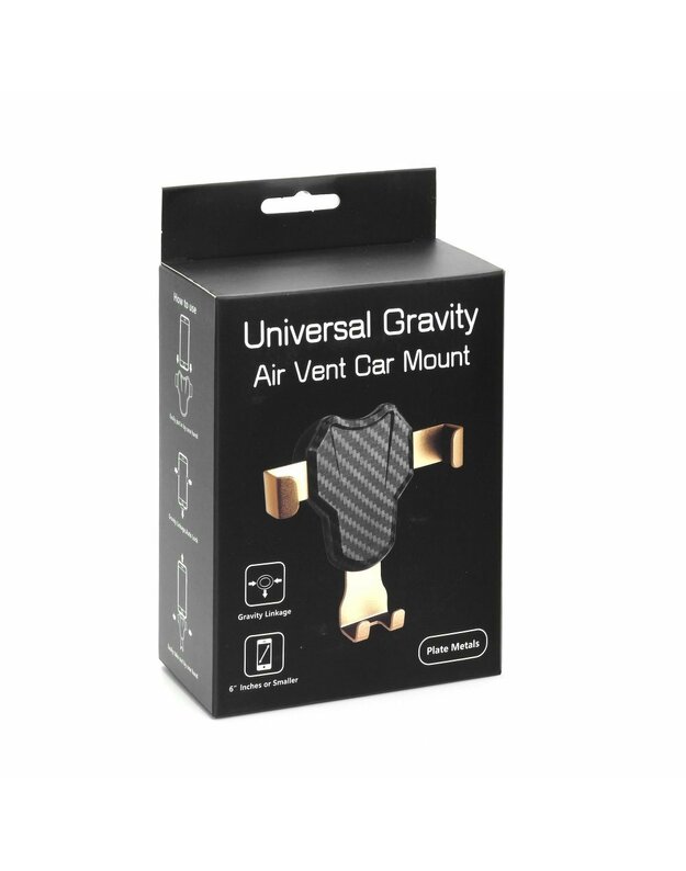 Gravitacinis automobilio laikiklis anglies įleidimo grotelėms