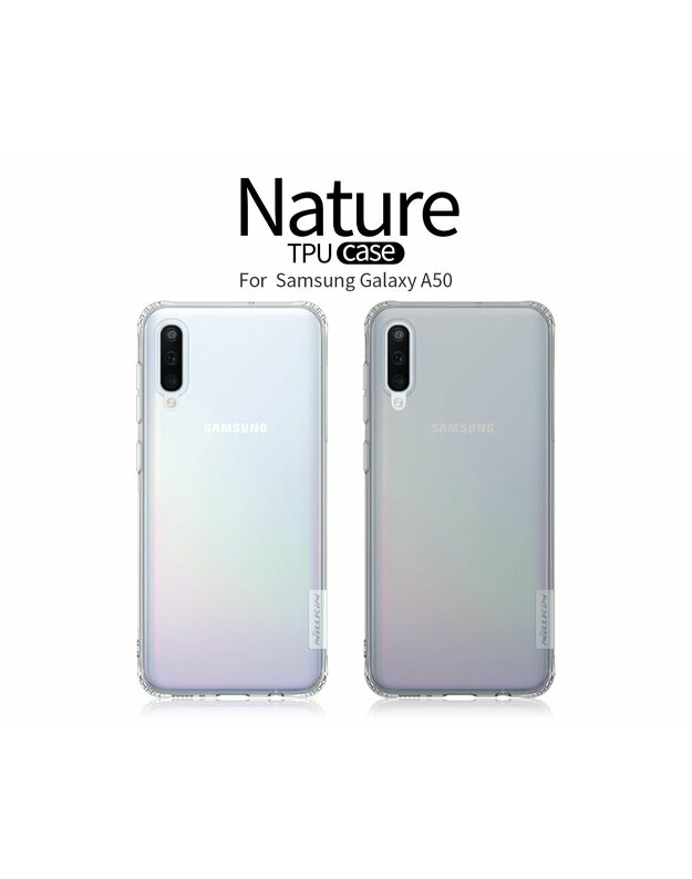 NILLKIN, Silikoninis 0,6mm Nature serijos, Samsung A50, A30s, A50s, pilkas, 0,6 mm