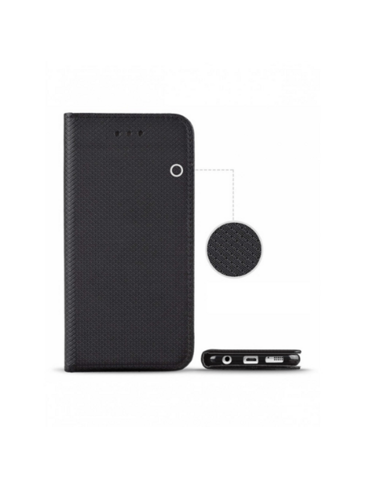 Juodas atverčiamas dėklas Samsung Galaxy G920 S6 telefonui “Smart Magnet”