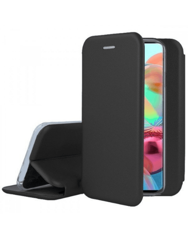 Juodos spalvos atverčiamas dėklas Samsung Galaxy A715 A71 telefonui “Book Elegance”