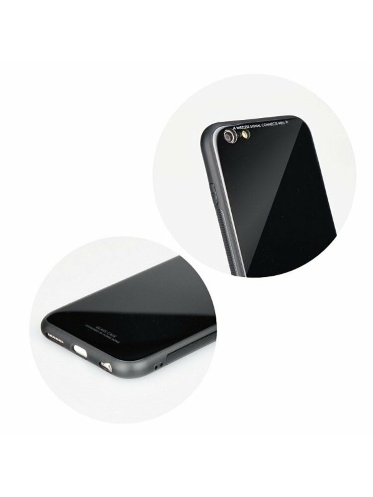 Dėklas Glass Case Samsung J415 J4 Plus 2018 juodas