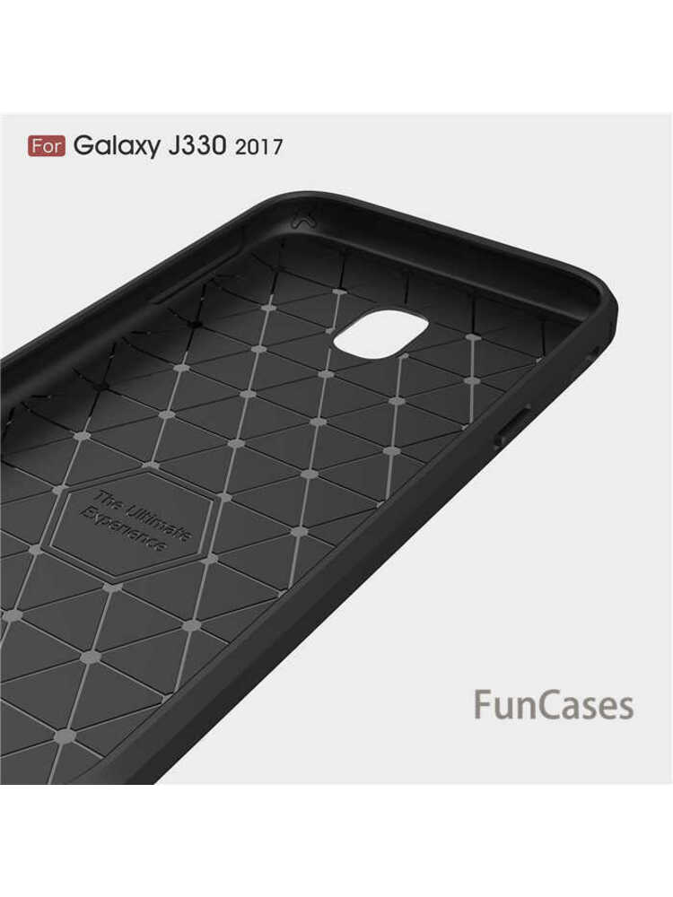 „Samsung Galaxy J3 2017 SM-J330F CASE Hybrid Rugged Armor Case Brushed Anglies Fiber dangtelis