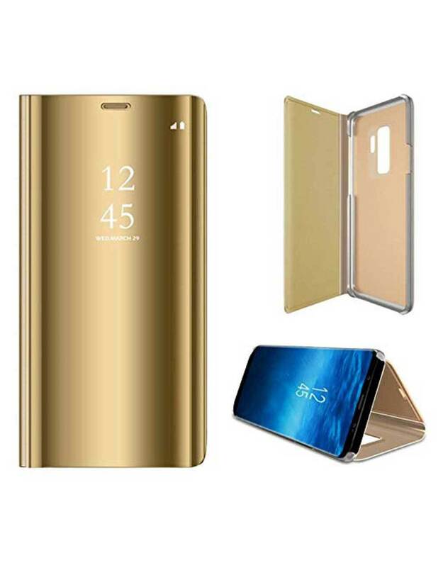 Atverčiamas dėklas View Mirror Samsung Galaxy J3 (2017) (auksinis)