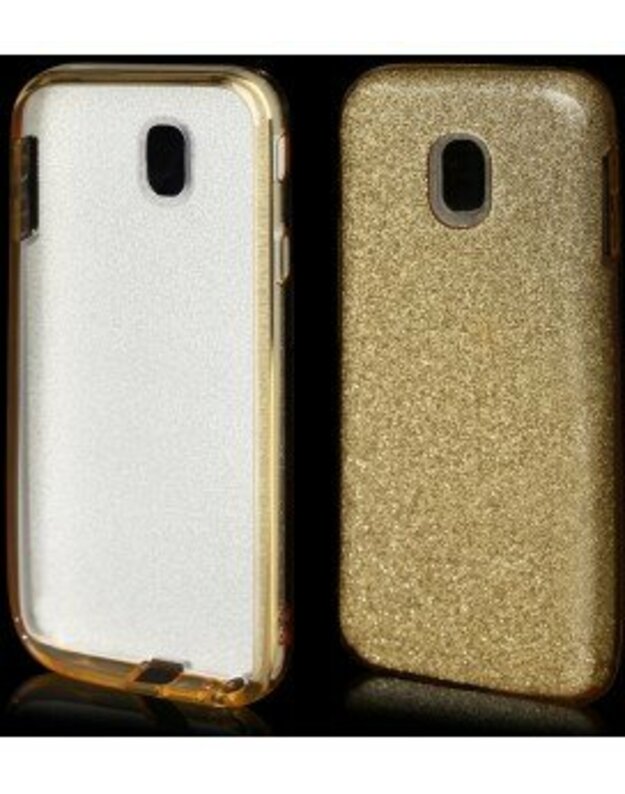 Auksinės spalvos silikoninis blizgantis dėklas Samsung Galaxy J3 2016telefonui "Blink"