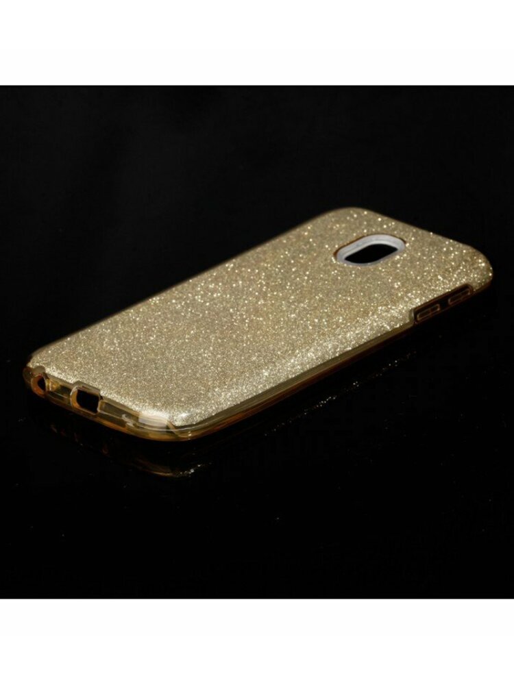 Auksinės spalvos silikoninis blizgantis dėklas Samsung Galaxy J3 2016telefonui "Blink"