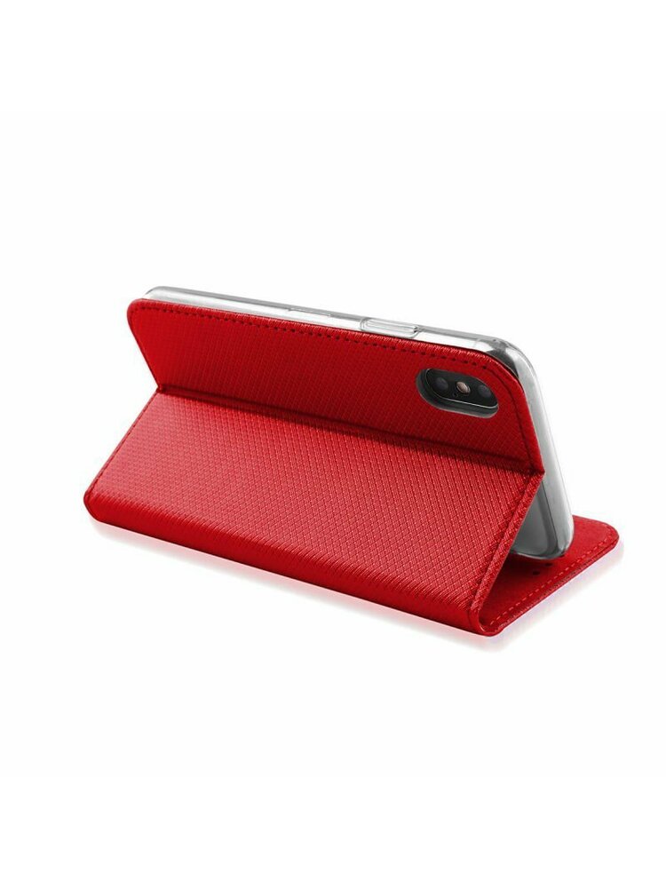 Dėklas Smart Magnet Xiaomi Redmi 9C raudonas, Redmi 9C
