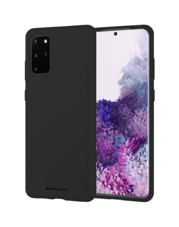 Juodas silikoninis dėklas Samsung Galaxy G986 S20 Plus telefonui “Mercury Soft Feeling”