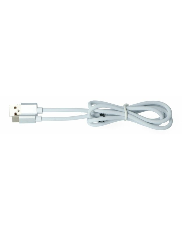 USB KABELIS / PERĖJIMAS, ĮĖJIMAS: USB, IŠĖJIMAS: USB TYPE C, BALTA, 1M, SILIKONINIS LAIDAS