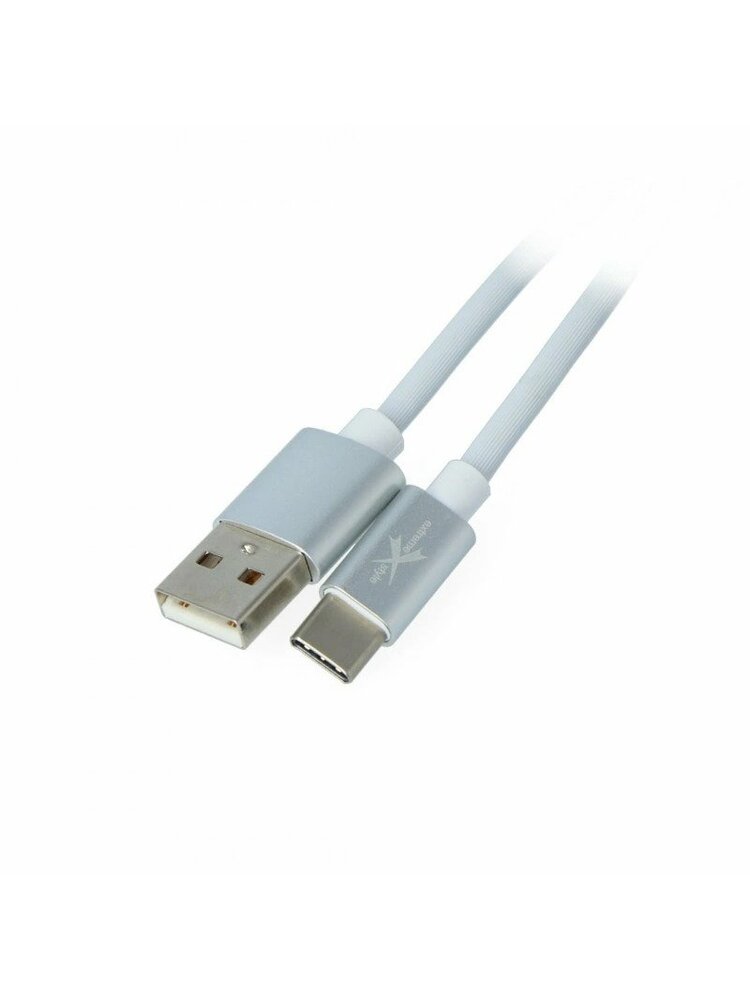 USB KABELIS / PERĖJIMAS, ĮĖJIMAS: USB, IŠĖJIMAS: USB TYPE C, BALTA, 1M, SILIKONINIS LAIDAS