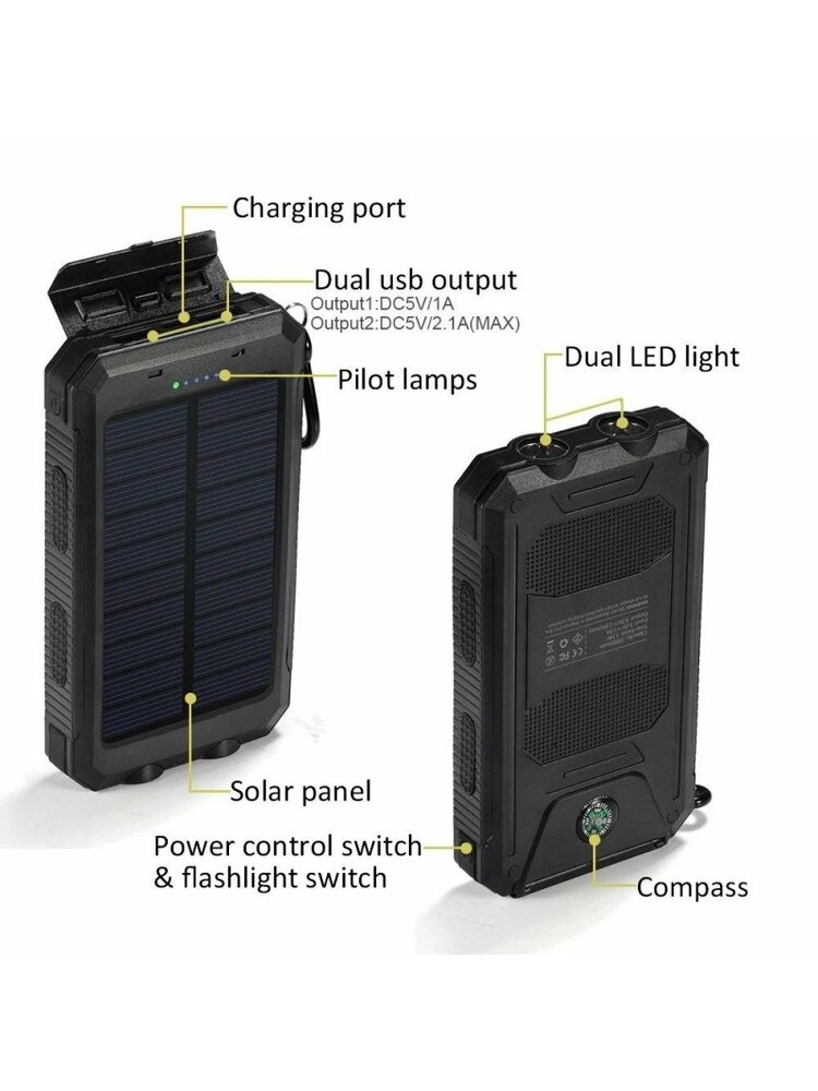 Galinga Nešiojama Saulės Baterija (PowerBank) 16000mah